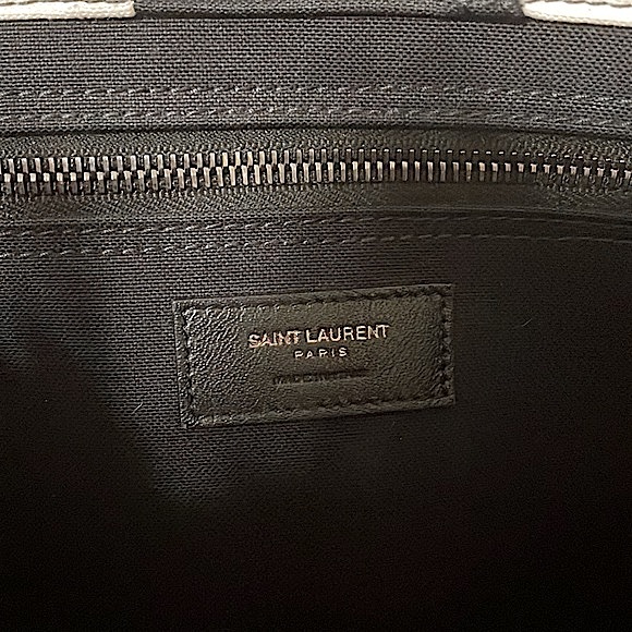 NEW RARE SAINT LAURENT Rive Gauche YSL Cabas Striped large Tote bag - Picture 6 of 10